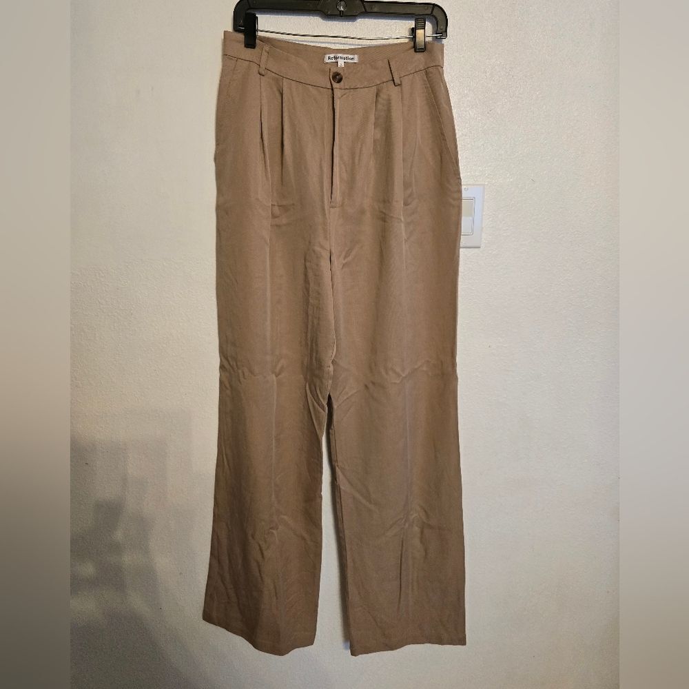 Reformation Mason High Waist Wide Leg Trouser Pants Size 8 - Picture 2 of 12